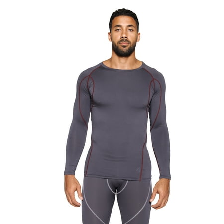 Mens Compression Top Long Sleeve Shirt Base Layer Active Athletic Sports T-Shirts 4 Pack